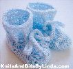 Multi -blue 01 newborn baby booties